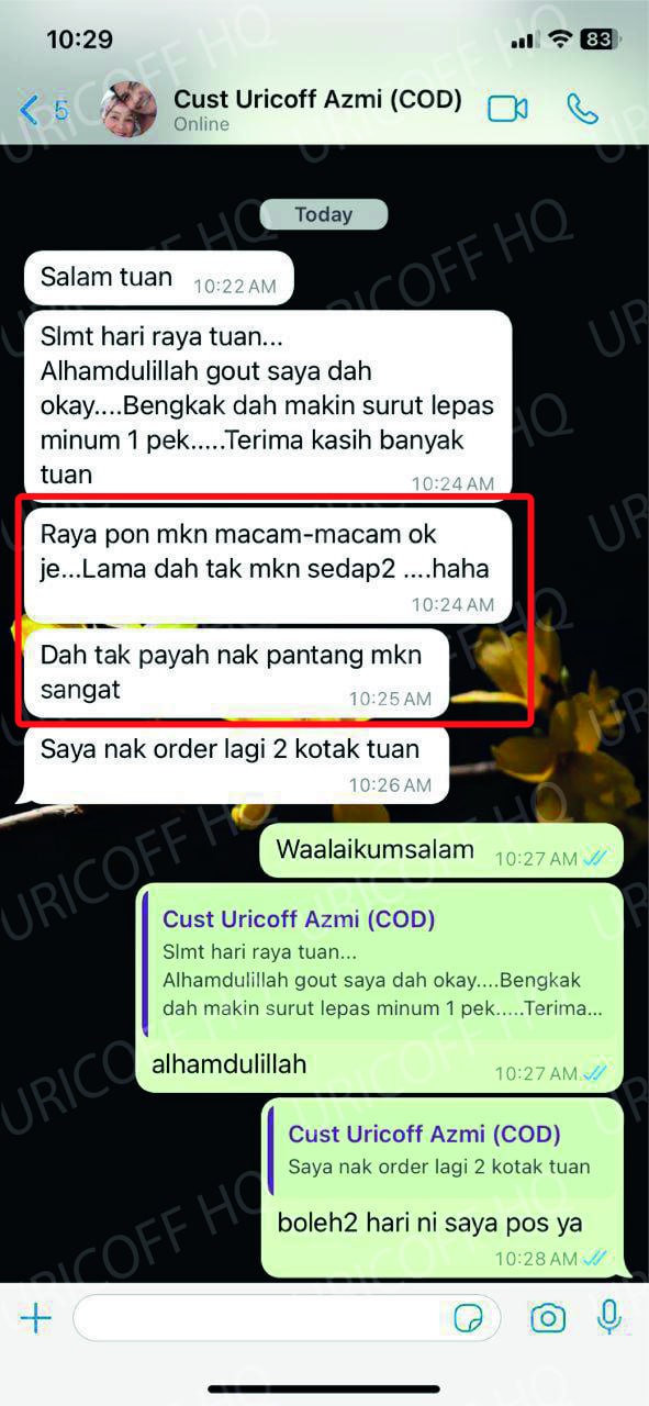 testimoni azmi uricoff